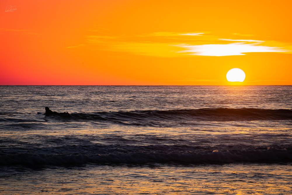 Surfing at Sunset